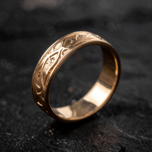 Anillo "Vínculo" Grabado en Oro Rosa 18k